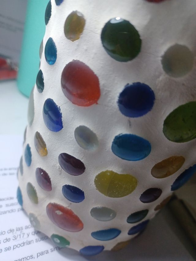 Jarrón cristales multicolor