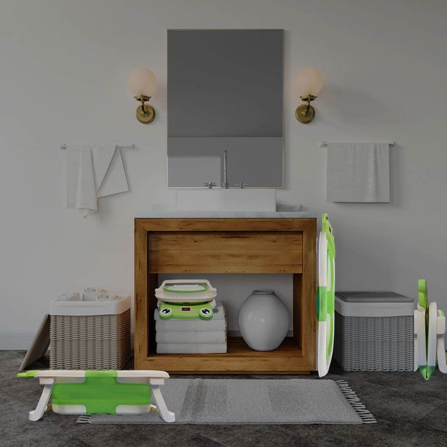👶 NUEVO! Bañera plegable Verde/Rana – A estrenar