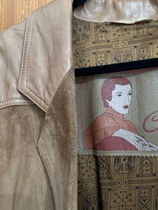 Chaqueta de cuero y ante