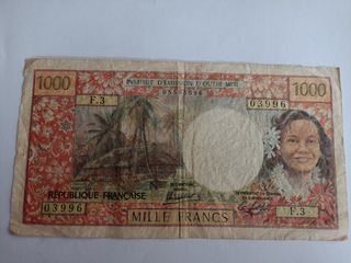 Nueva Caledonia 1000 francos billete 