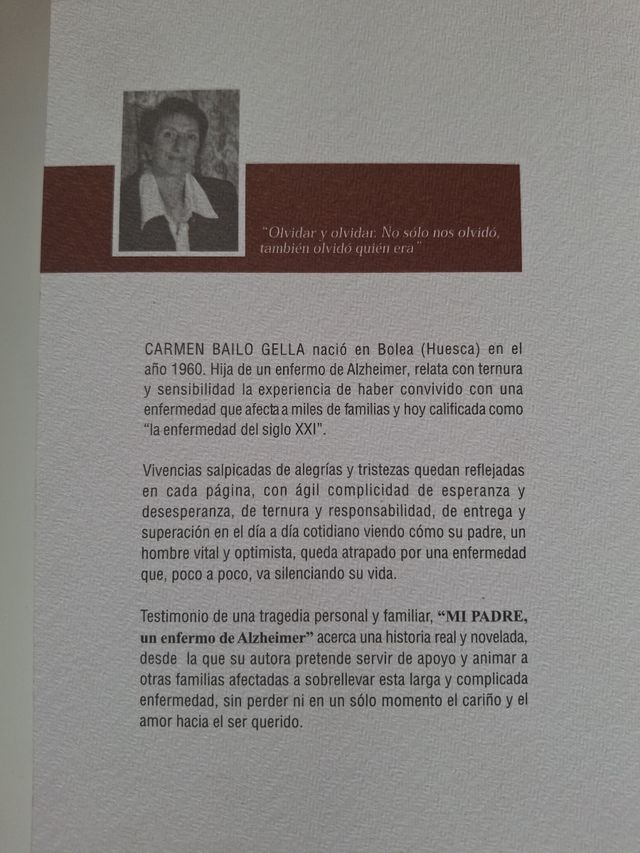 Libros: Mi padre, un enfermo de Alzheimer