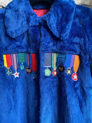 Eco pelliccia blu Stella Jean kids