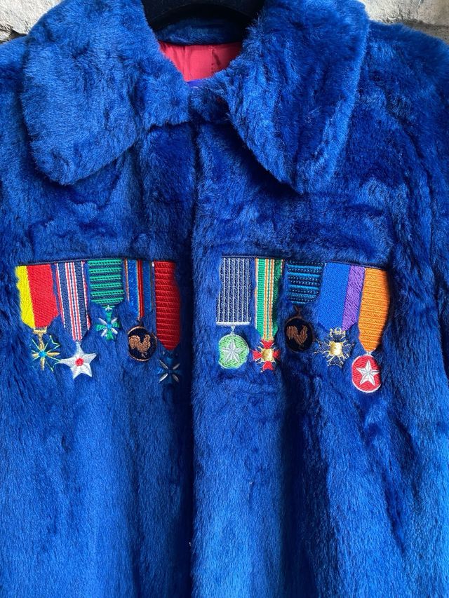 Eco pelliccia blu Stella Jean kids