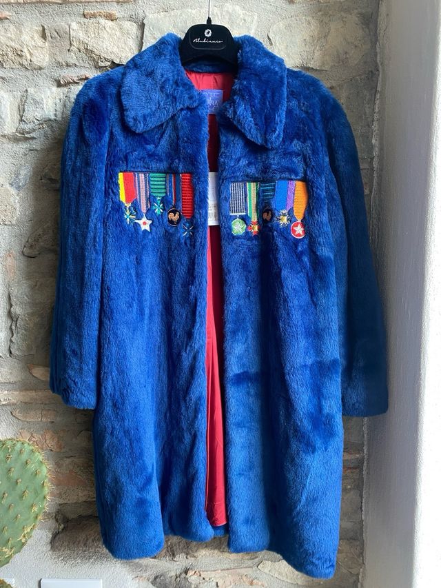 Eco pelliccia blu Stella Jean kids