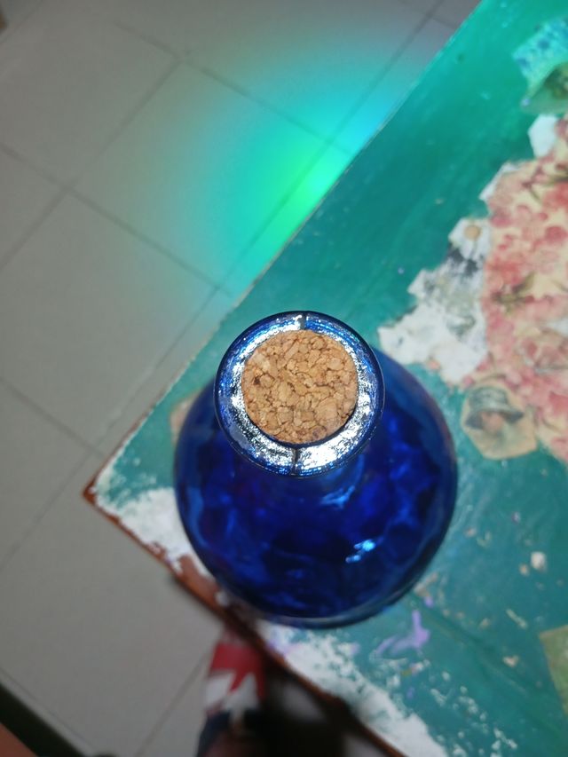 Botella de cristal soplado