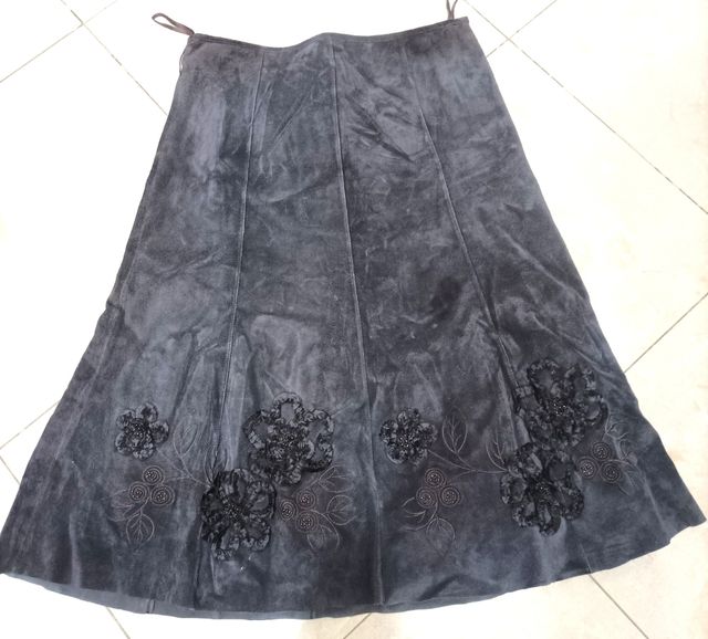 Gonna donna in pelle scamosciata 