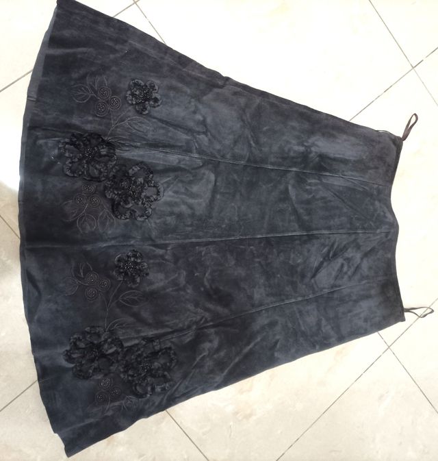 Gonna donna in pelle scamosciata 