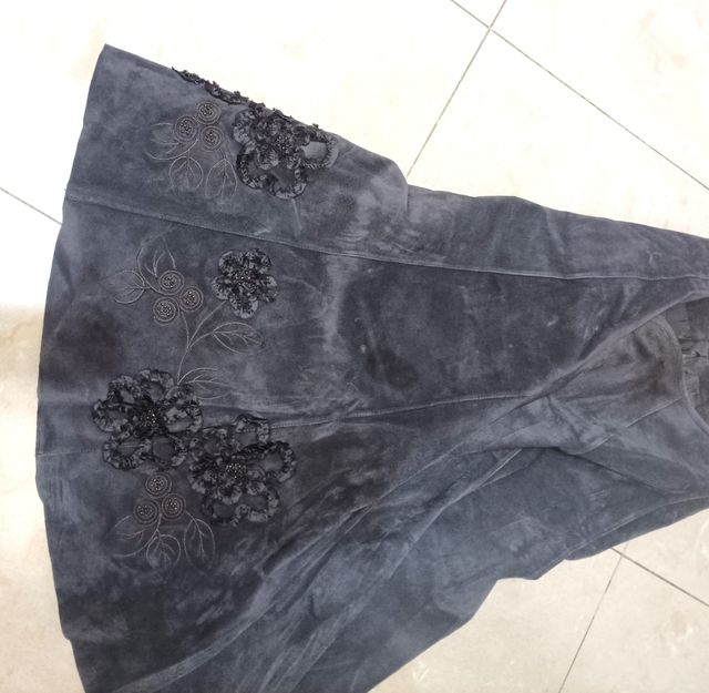 Gonna donna in pelle scamosciata 