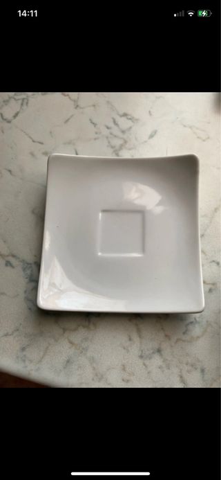 Set 6 tazzine caffè con piattino quadrato