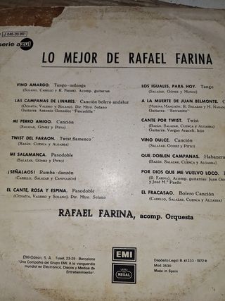 Discos vinilos de rafael farina 
