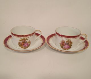 2 tazas y 2 platillas Limoges, Francia