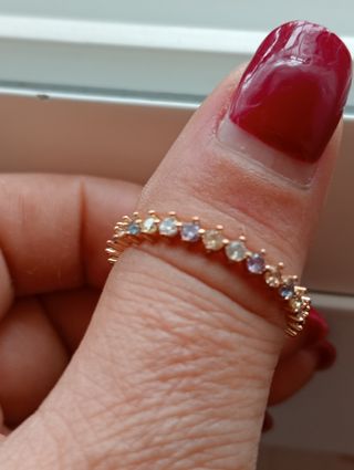 PRECIOSO ANILLO DE PLATA SOBRE ORO