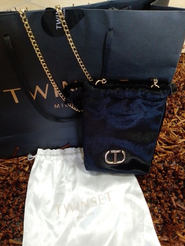 Porta cellulare Twinset velluto nero