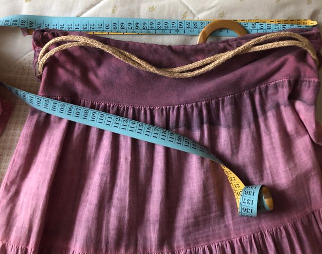 Gonna lunga rosa compresa di cintura