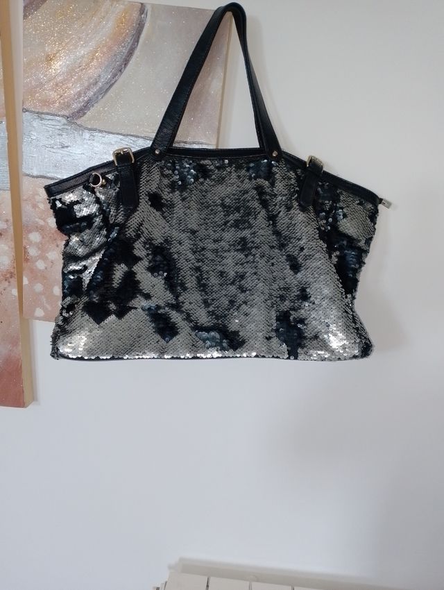 Borsa tracolla con glitter girevoli