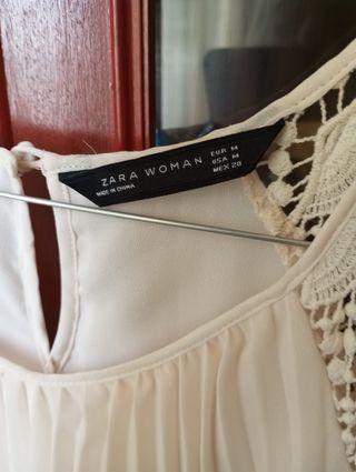 Falda lino talla 42 negra doble zara