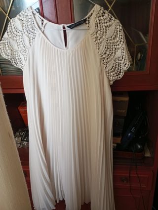 Falda lino talla 42 negra doble zara