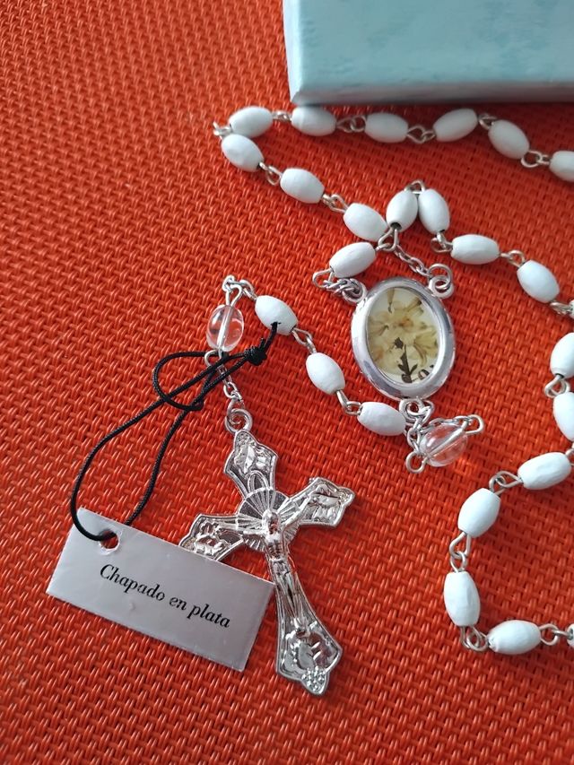 ROSARIO CHAPADO EN PLATA