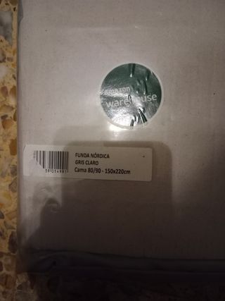 Funda nórdica gris clara 80 90 NUEVA