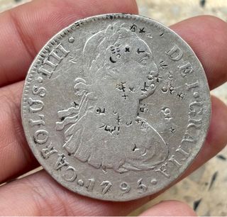 Moneda PLATA 8 Reales 1795 LIMA. CARLOS IV