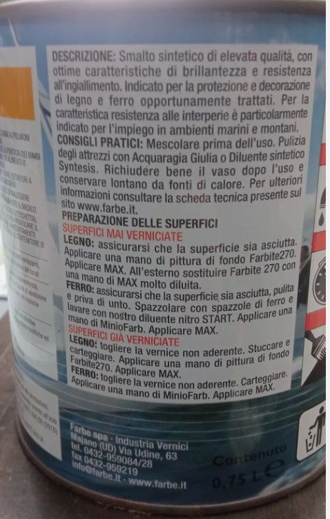 smalto per imbarcazioni 750 ml. rosso