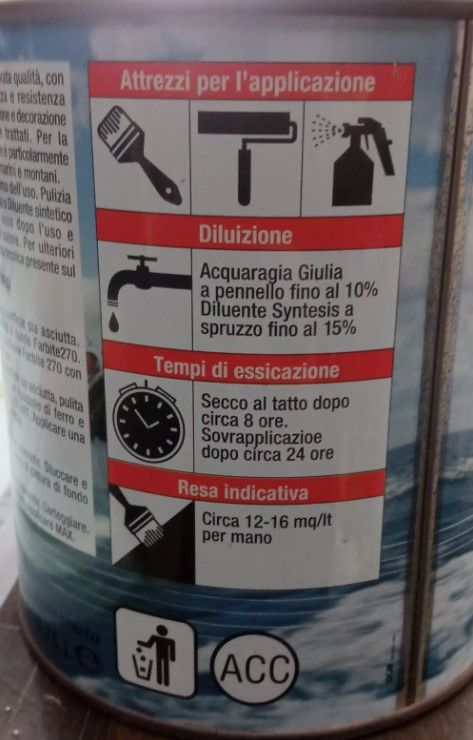 smalto per imbarcazioni 750 ml. rosso