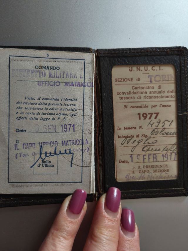 Tesserino Unione Nazionale Ufficiali in congedo