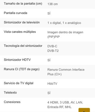 Tv Samsung 55” curve