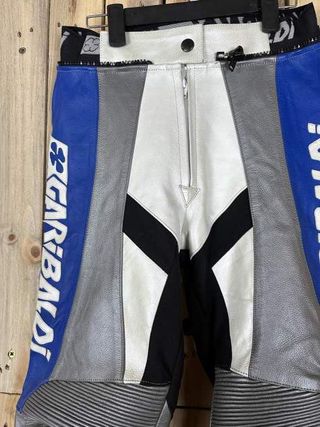 PANTALON T-S DE MOTO GARIBALDI BLANCO/AZUL
