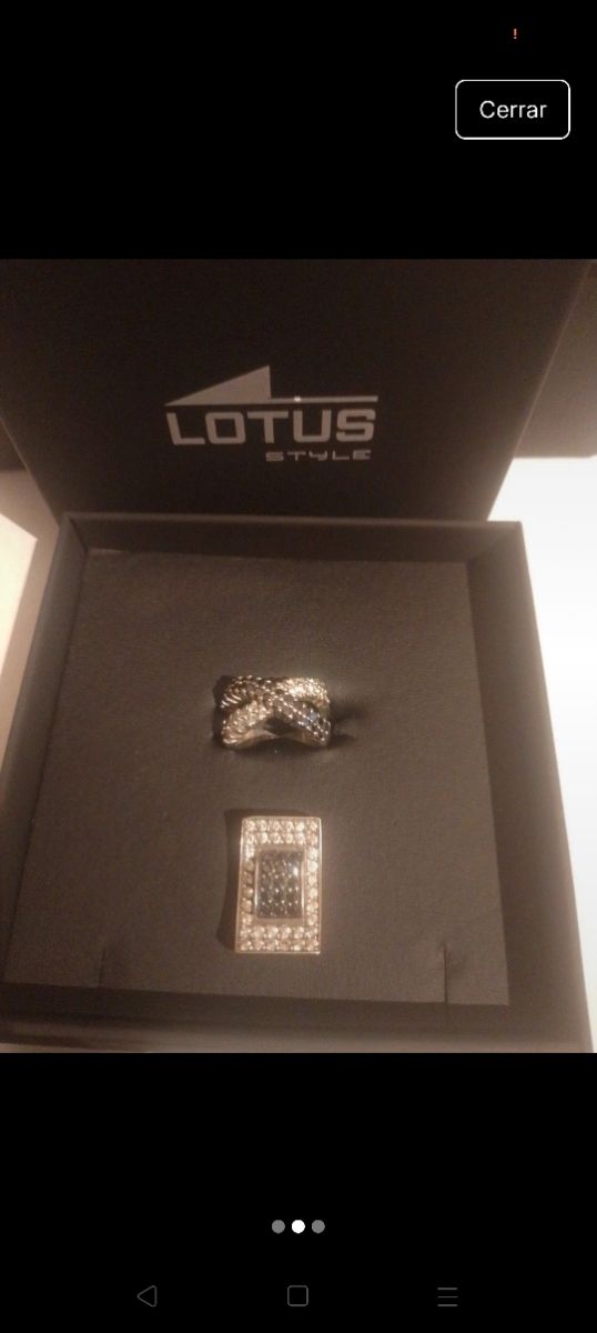 Conjunto colgante y anillo plata y  circonitas. 