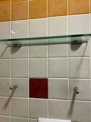 Lote accesorios baño estante perchas  y espejo