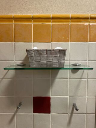 Lote accesorios baño estante perchas  y espejo