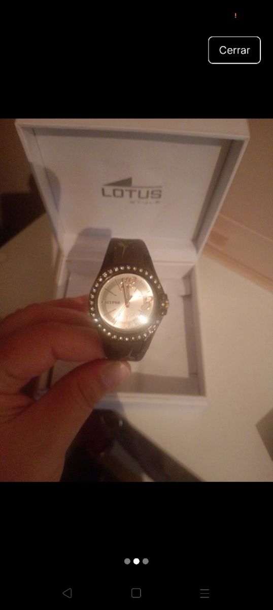 Reloj calypso marrón con perlas 