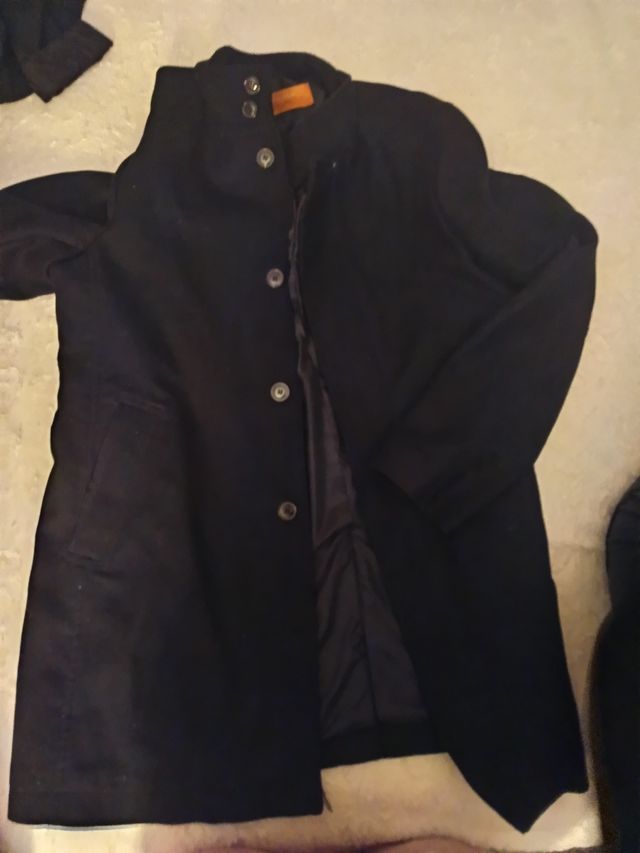 Abrigo paño negro hombre talla XXL. Zara