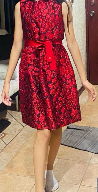 Vestido CH rojo y negro