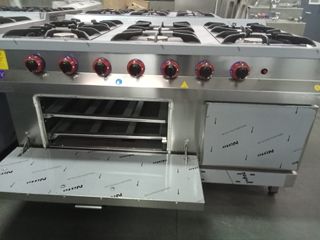 COCINA INDUSTRIAL 6 FOGONES A GAS CON HORNO