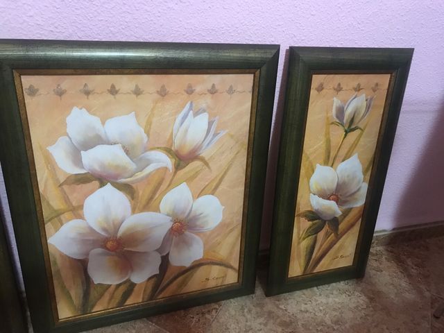 Tres cuadros en lienzo