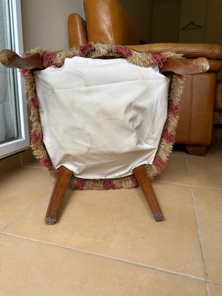 Silla de PIEL Verde VINTAGE con remaches