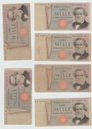 Lotto x119 Banconote Italia Repubblica/Regno ba61