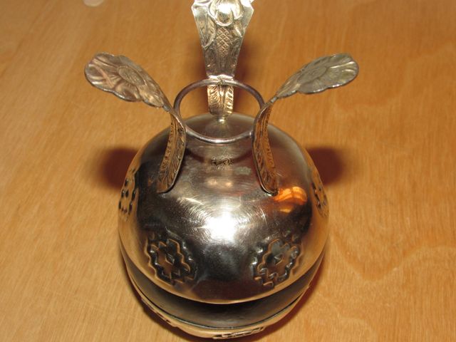 Calabaza vintage mate matera labrado cruces flores