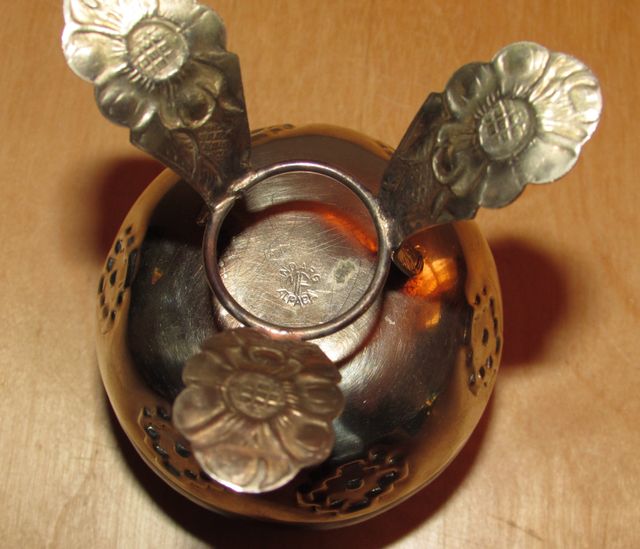 Calabaza vintage mate matera labrado cruces flores