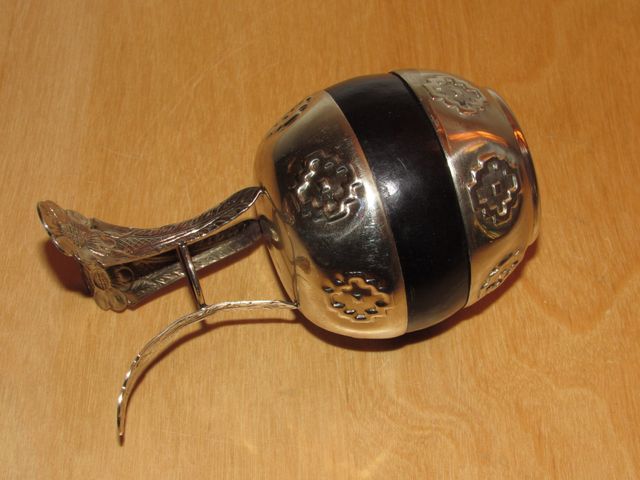 Calabaza vintage mate matera labrado cruces flores