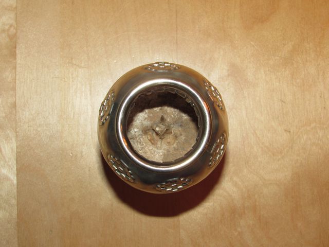 Calabaza vintage mate matera labrado cruces flores