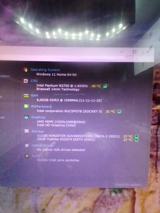 PC NUC 5PGYH WIN 11 24H2 E ANDROID TV