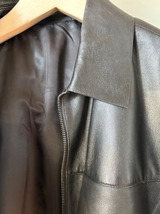 Cazadora piel 100 chaqueta de piel con crema