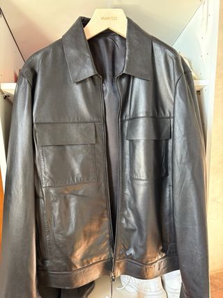 Cazadora piel 100 chaqueta de piel con crema