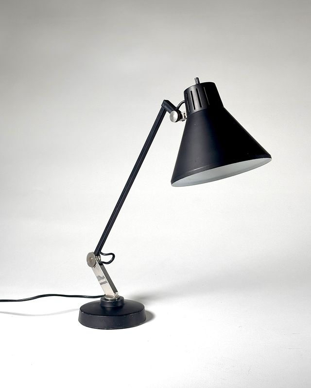 Lampada da tavolo anni 60 tecnolampada nera