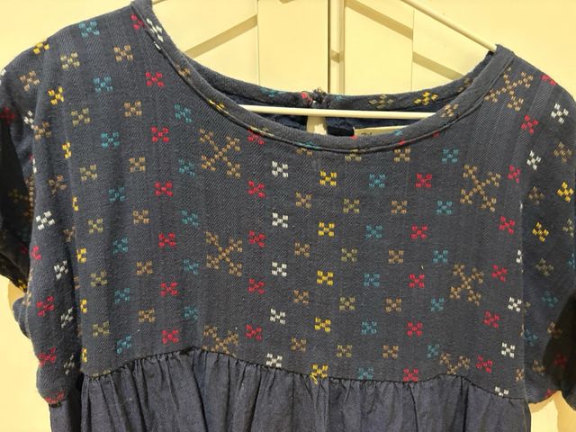 Vestido niña manga corta azul marino Zippy