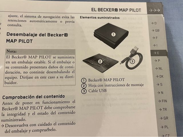 BECKER MAP PILOT. Manual Instrucciones Español