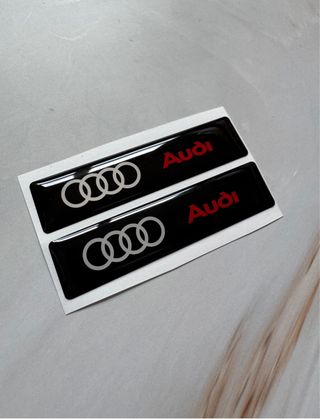 2 PEGATINAS EMBLEMA GEL 3D LOGO AUDI A3 A4 S3 RS3